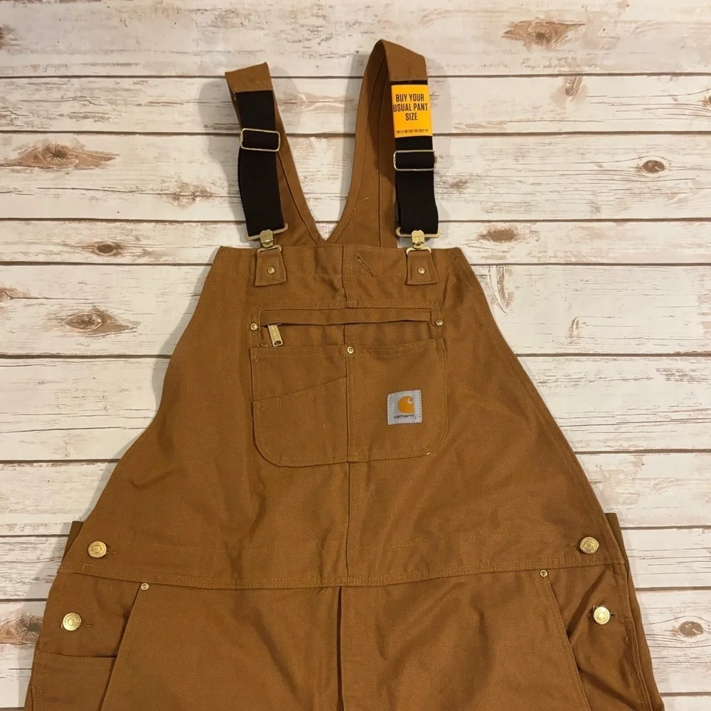 CARHARTT RELAXED FIT DUCK BIB OVERALL CARHARTT BROWN 46X34
